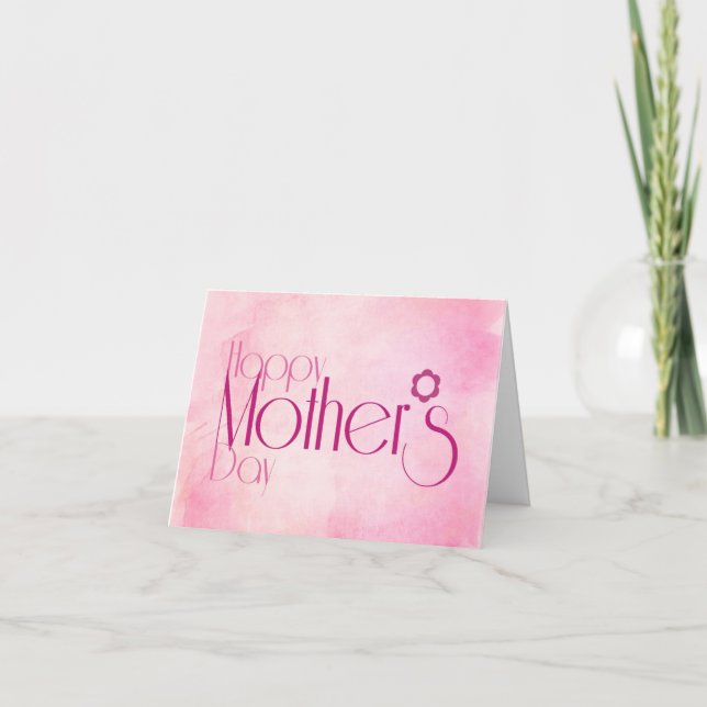 Elegante Rosa Blume Glückwunschkarte für Mutter Karte (Vorderseite)