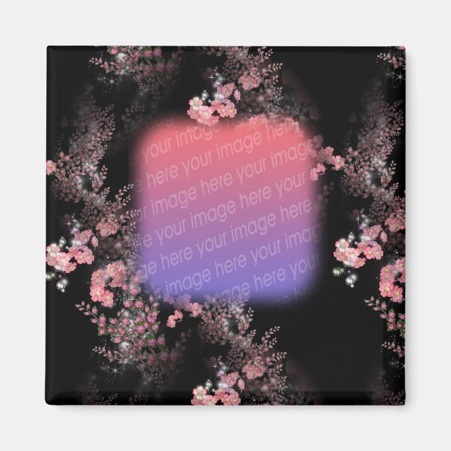 Elegante rosa Blume Ihr Foto Magnet (Vorne)