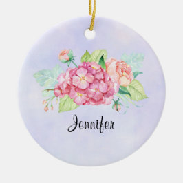 Elegante Rosa Blume Keramik Ornament