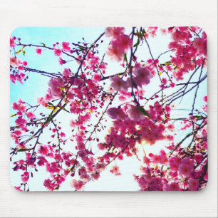Elegante rosa Blume Kirschblüten Mousepad