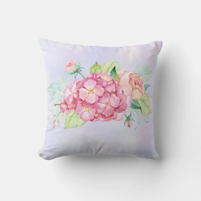 Elegante Rosa Blume Kissen (Vorderseite)