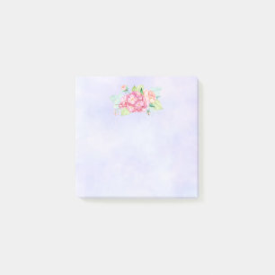 Elegante Rosa Blume Post-it Klebezettel