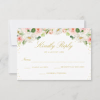 Elegante, rosa Blume RSVP-Karte