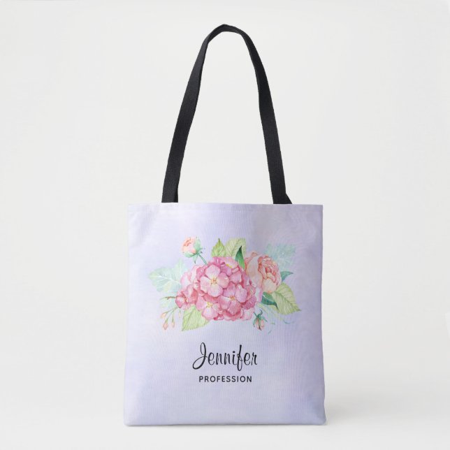 Elegante Rosa Blume Tasche (Vorderseite)