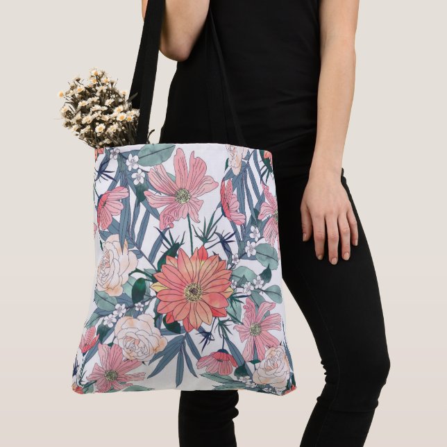 Elegante rosa Blume Wasserfarben Tasche (Von Nahem)
