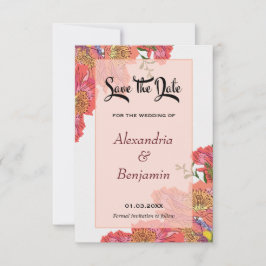Elegante Rosa Blume Wasserfarbenprägung Save The Date