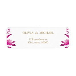Elegante rosa Blumen Chinoiserie Rücksendeadresse