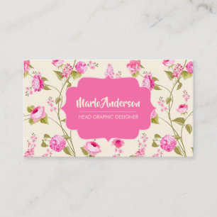 Elegante rosa Blumen-Geschäfts-Karte Visitenkarte