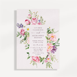 Elegante rosa Blumen-Hochzeitseinladung im Frühlin Einladung