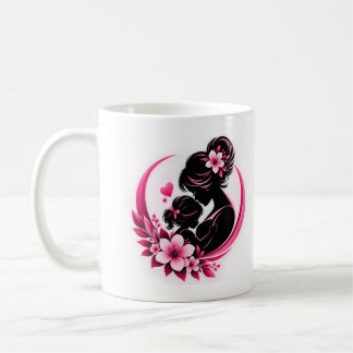 Elegante rosa Blumen Mutterschaft Liebe Frauen Kaffeetasse