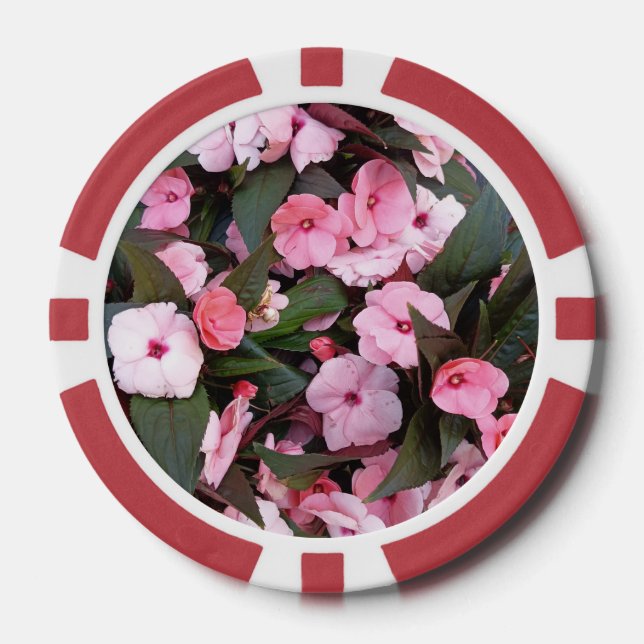 Elegante rosa Blumen-Pokerchips Pokerchips (Vorderseite)
