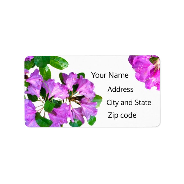 Elegante rosa Blumen rosa Azaleen rosa Blume Adressaufkleber (Vorne)
