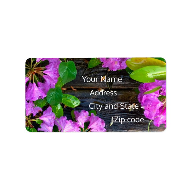 Elegante rosa Blumen rosa Azaleen rosa Blume Adressaufkleber (Vorne)