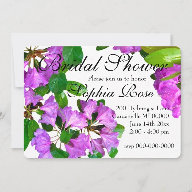 Elegante rosa Blumen rosa Azaleen rosa Blume Einladung (Vorderseite)