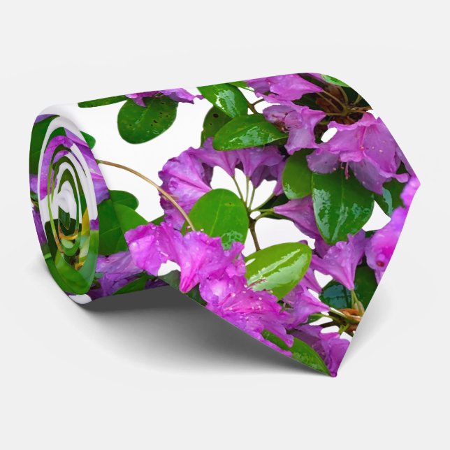 Elegante rosa Blumen rosa Azaleen rosa Blume Krawatte (Gerollt)