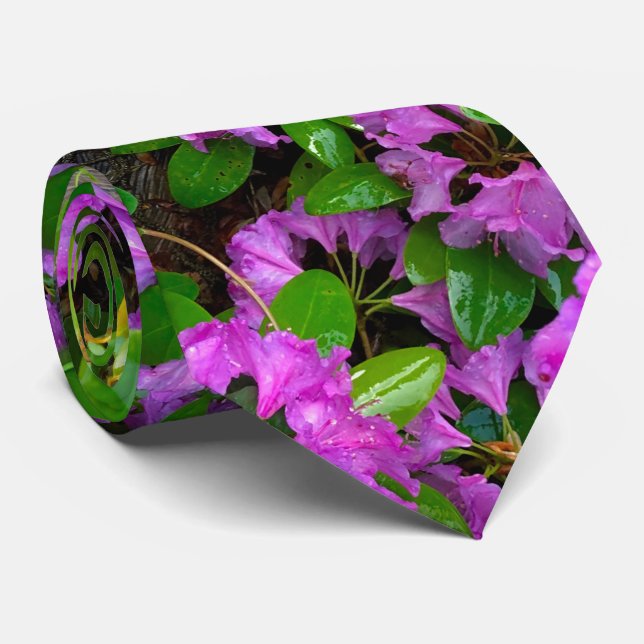 Elegante rosa Blumen rosa Azaleen rosa Blume Krawatte (Gerollt)