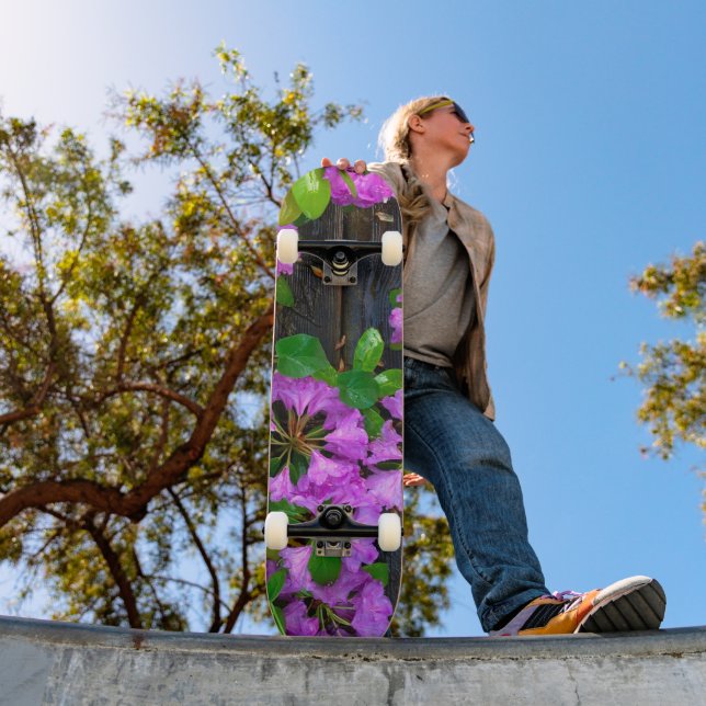 Elegante rosa Blumen rosa Azaleen rosa Blume Skateboard (Außenbereich 1)