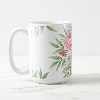 Elegante rosa Blumen-Wasserfarbe-Kaffeetasse" Kaffeetasse