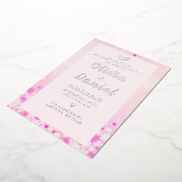 Elegante rosa Blumenfolie Folieneinladung