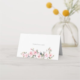 Elegante rosa blumengedeckte Platzkarte