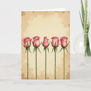 Elegante rosa Blumenkarte Karte