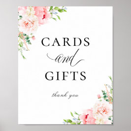 Elegante Rosa Blumenkarten - Geschenkgutschrift Poster