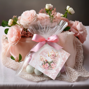 Elegante Rosa Blumenstrauß Teatro Sociale Bellinzo Geschenkanhänger