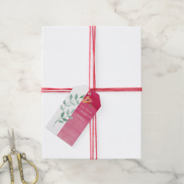 Elegante rosa Blumenzettel Geschenkanhänger