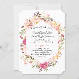 Elegante rosa Blush Geometric Wedding Einladung