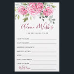 Elegante Rosa Blush Hydrangea-Ratschläge & Wunschk<br><div class="desc">Für weitere Anpassungen klicken Sie bitte auf "Diese Vorlage personalisieren",  dann auf "Bearbeiten mit dem Entwurfswerkzeug". Stilvoll bearbeitbare Vorlagen,  die leicht zu benutzen sind,  weitere Artikel im Laden verfügbar (Einladungen,  uAwg,  Dankeschön-Karten,  Schreibwaren & Dekor). Wenn Sie Hilfe oder passende Artikel benötigen,  kontaktieren Sie mich bitte.</div>