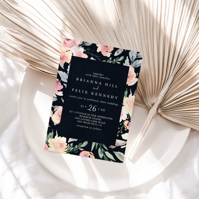 Elegante rosa Blush Lässige Hochzeit mit geometris Einladung (Von Creator hochgeladen)