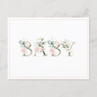 Elegante Rosa Blush Wasserfarbe Babydusche