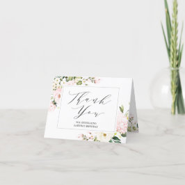 Elegante Rosa Blütenblume geklappt Dankeschön Kart Dankeskarte