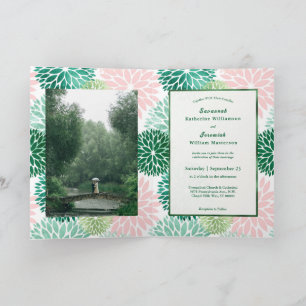 Elegante rosa Blütenblütenhochzeit, individuell an Einladung