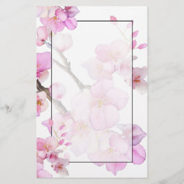 Elegante Rosa Blütenkirschblüten Briefpapier