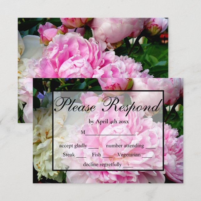 Elegante Rosa-Blütenperle UAWG RSVP Karte (Vorne/Hinten)