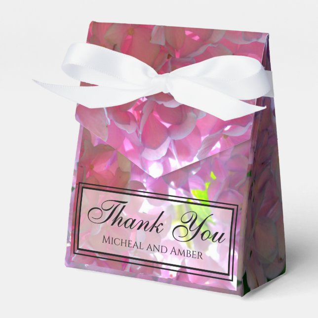 Elegante Rosa Boho Blumen Blume Hydrangeas Geschenkschachtel (Vorderseite)