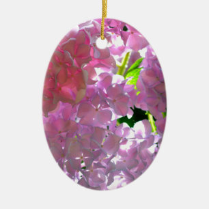 Elegante Rosa Boho Blumen Blume Hydrangeas Keramik Ornament