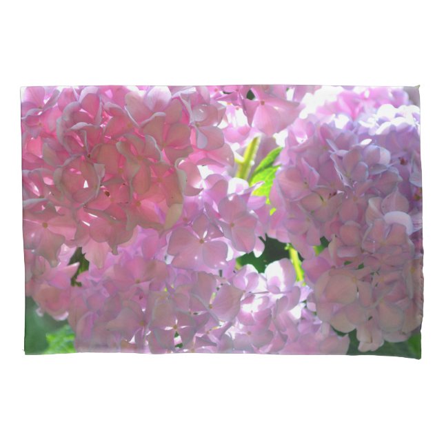 Elegante Rosa Boho Blumen Blume Hydrangeas Kissenbezug (Vorderseite)