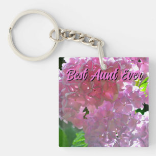 Elegante Rosa Boho Blumen Blume Hydrangeas Schlüsselanhänger