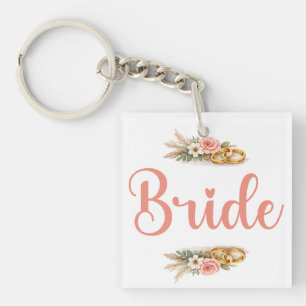 Elegante rosa Boho-Braut Verlobten-Geschenk Schlüsselanhänger