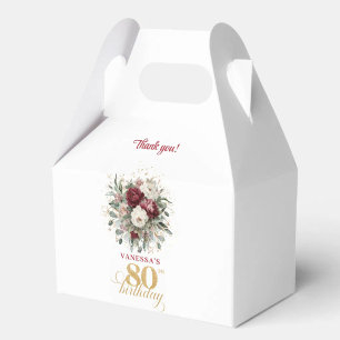 Elegante Rosa-Bordeaux Geschenkboxen zum 80. Gebur Geschenkschachtel
