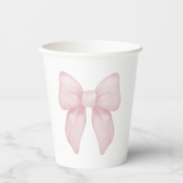 Elegante Rosa Bow Girl Pappbecher