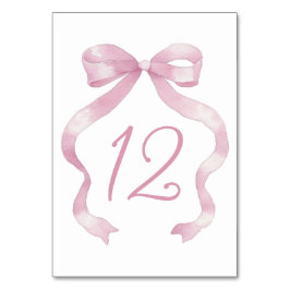 Elegante rosa Bow-Tischnummer Tischnummer