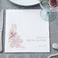 Elegante rosa Chinoiserie Natur Vogel Brautparty