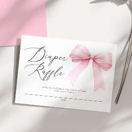 Elegante rosa Coquette Bow Diaper Raffle Baby Show Begleitkarte