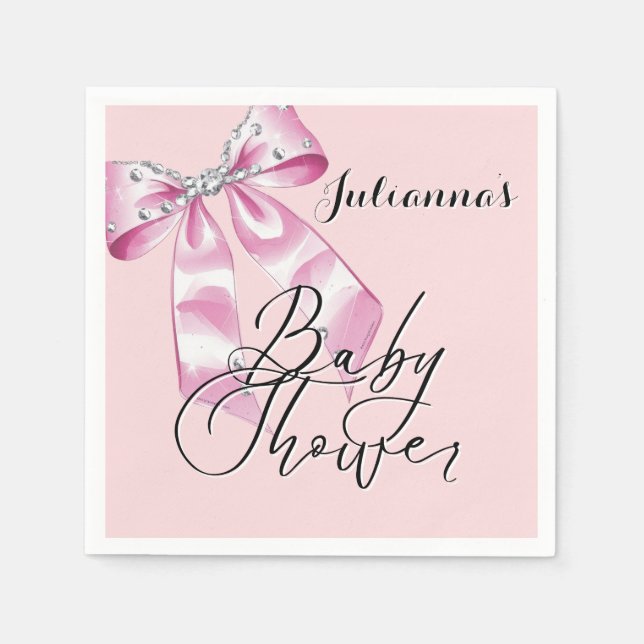 Elegante Rosa Coquette Girl Babydusche Serviette (Vorderseite)