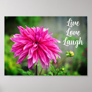Elegante Rosa Dahlia Garden Blume Motivierend Poster