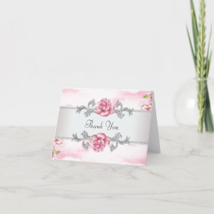 Elegante rosa Dankeschön Dankeskarte