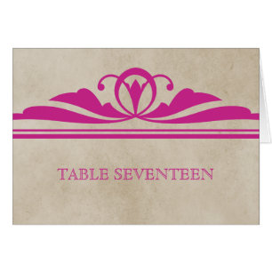 Elegante rosa Deco-Tischnummernkarte